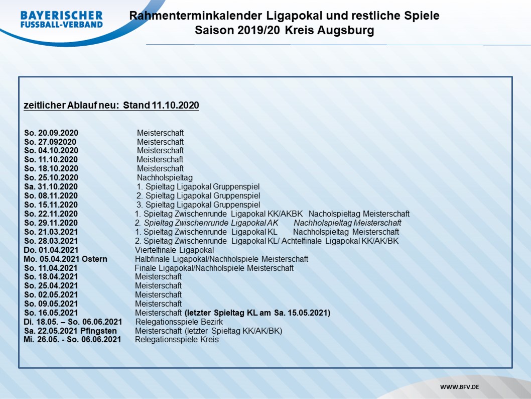 Update: Ligapokal findet statt